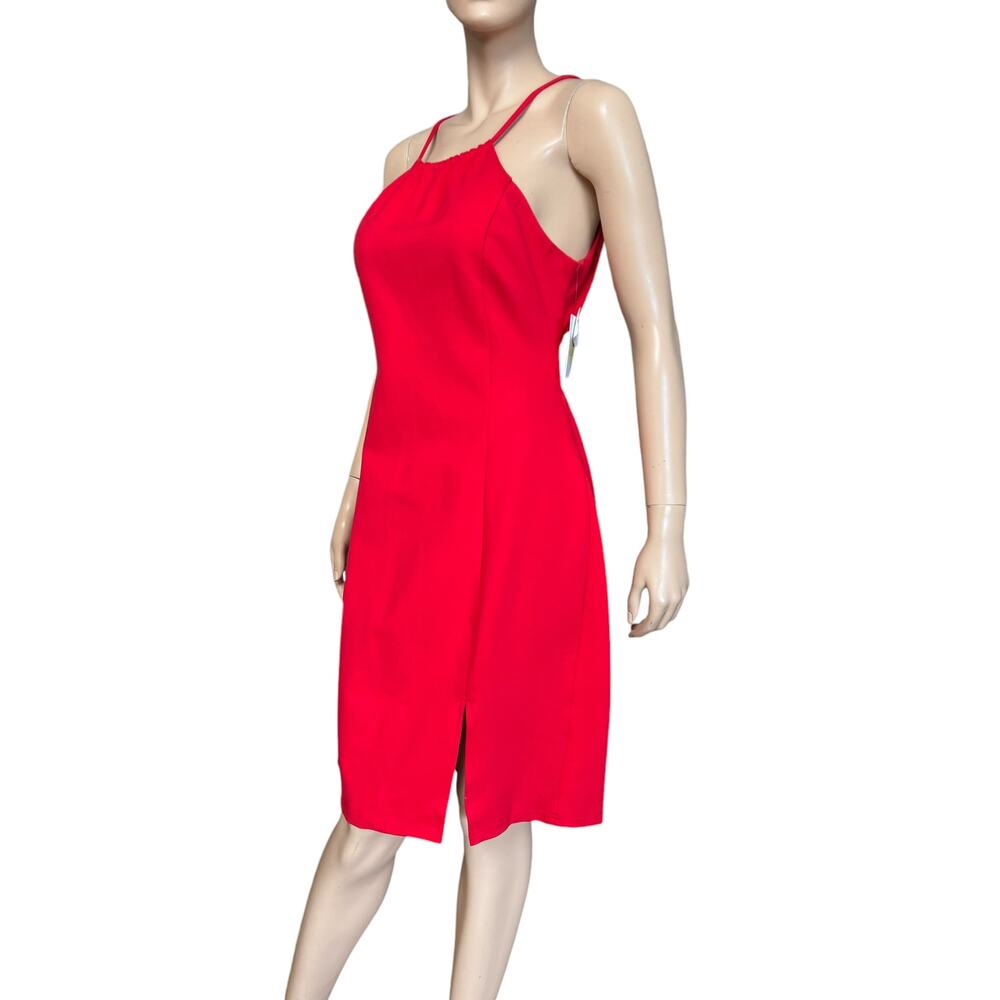 New Harper & Lemon Red Bodycon Dress Size Large Sleeveless Zipper Back Closure - Picture 5 of 11